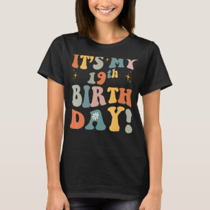 19th Birthday Gifts 19 Years Old Groovy Retro 70s T-Shirt