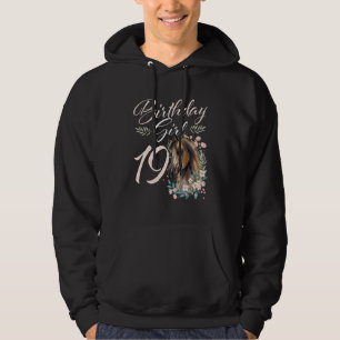 19th Birthday Girl Horse  19 Years Old Bday Hoodie