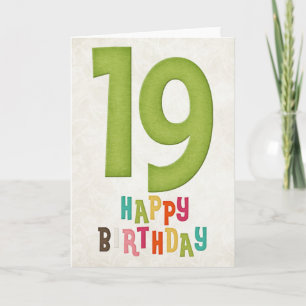 19th Birthday Happy Birthday Card Design 3