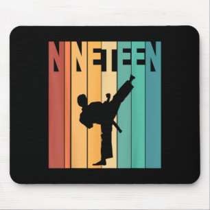 19th Birthday Karate Taekwondo Theme 19 Year Old Mouse Pad