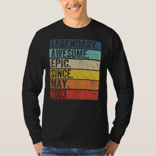 19th Birthday Legendary Awesome Epic Since May 200 T-Shirt