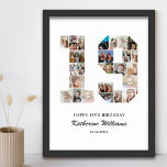 19th Birthday Number 19 Custom Photo Collage Poster<br><div class="desc">Celebrate your teen's milestone 19th birthday with this personalized number 19 photo collage poster. This customizable gift is a perfect way to display precious memories from your child's first year. The poster features a collage of photos capturing those special moments, and it can be customized with your child's name and...</div>
