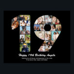 19th Birthday Number 19 Photo Collage Gift Poster<br><div class="desc">Mark years of wonderful memories and adventures with this captivating 19th Birthday Number Photo Collage. This customizable template is the perfect blend of creativity and sentiment, allowing you to create a truly memorable and personalized gift for your loved one's special day. Capture the essence of incredible years in a single...</div>