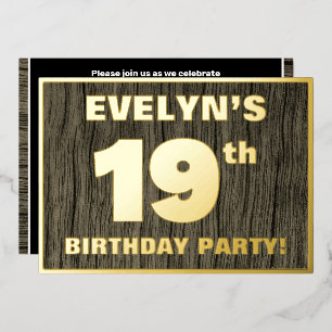 19th Birthday Party: Bold, Faux Wood Grain Pattern