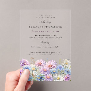 19th Birthday Party September Birth Month Flower  Acrylic Invitations