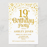 19th Birthday Party - White & Gold