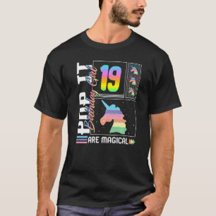 19th Birthday Unicorn Girl Pop It Party Fidget Kid T-Shirt