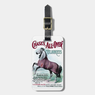 19th C. Chase Horse Blankets Luggage Tag