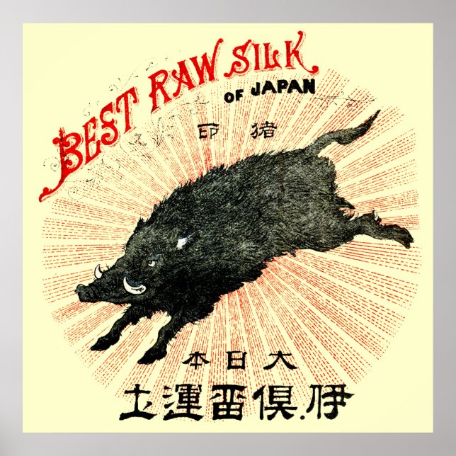 19th C. Japanese Silk Poster (Front)