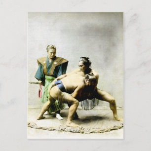 19th C. Japanese Wrestlers Postcard
