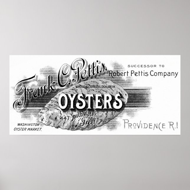 19th C. Oysters, black Poster (Front)