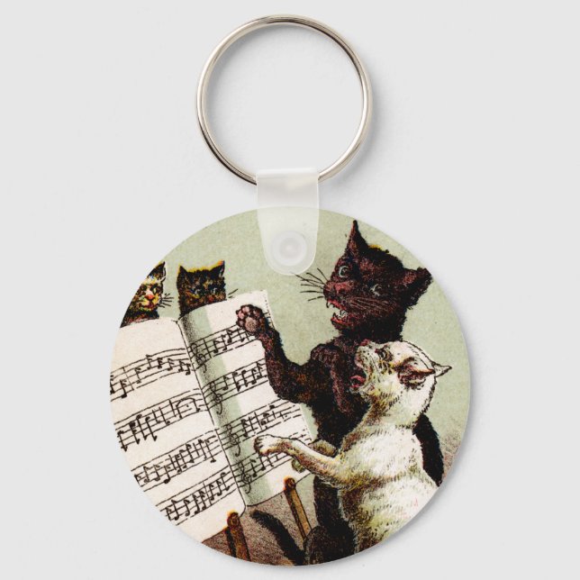 19th C. Singing Cats Keychain (Front)