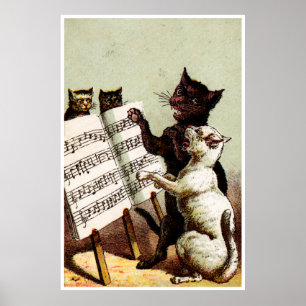19th C. Singing Cats Poster