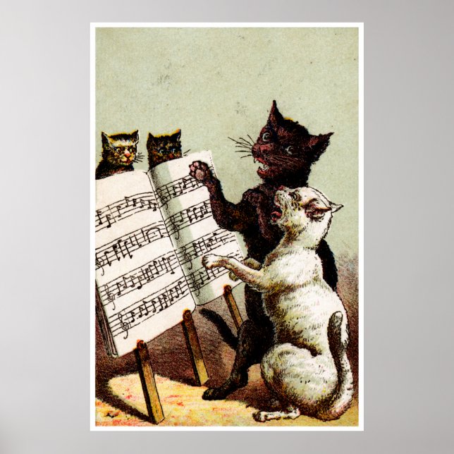19th C. Singing Cats Poster (Front)