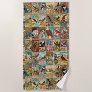 19th Century Birds of America Beach Towel