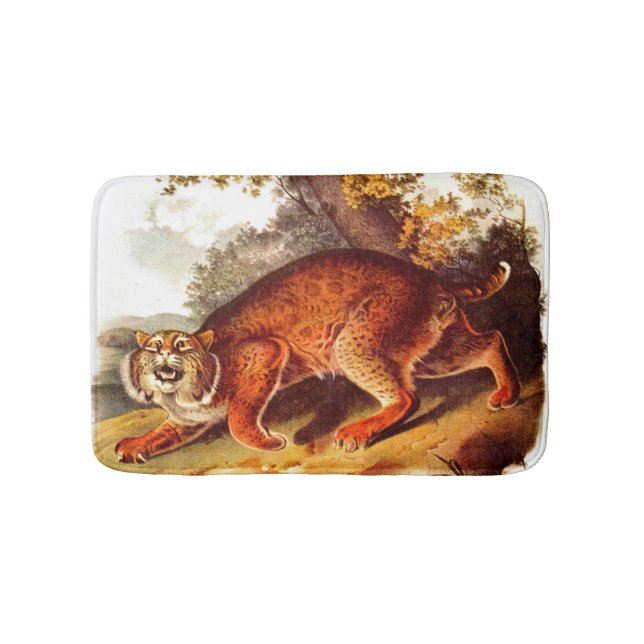 19th century bobcat print bath mat (Front)