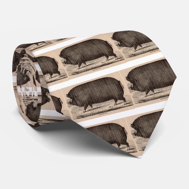 19th century farm animal print Berkshire sow no. 2 Tie (Rolled)