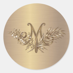 19th Century Marian Catholic Monogram Classic Round Sticker