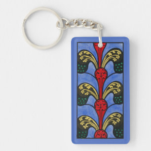 19th Century Nave Stained Glass Design Keychain