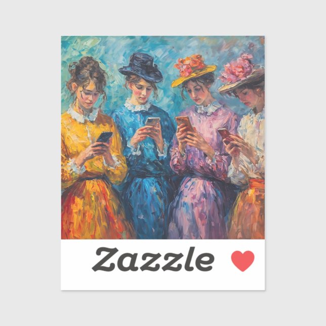 19th Century People Using Smartphones (Sheet)