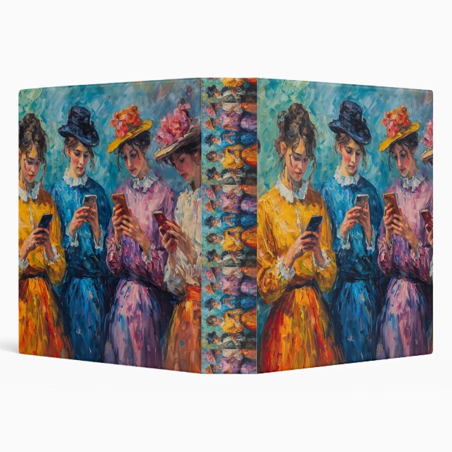 19th Century People Using Smartphones Binder (Background)