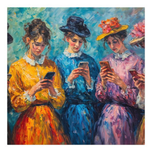 19th Century People Using Smartphones Photo Print