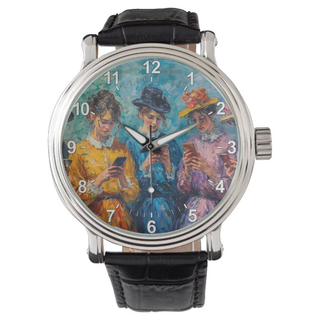 19th Century People Using Smartphones Watch (Front)