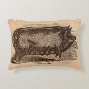 19th century pig print Berkshire sow no. 1 Accent Pillow