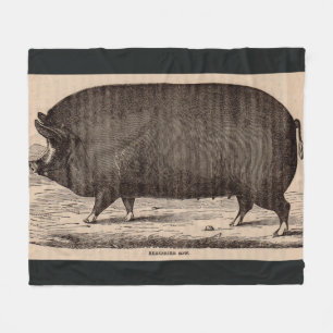 19th century pig print Berkshire sow no. 2 Fleece Blanket