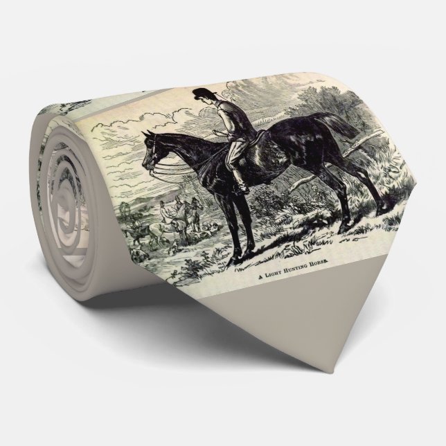 19th century print A Light Hunting Horse Tie (Rolled)