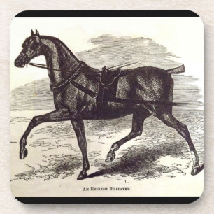 19th century print An English Roadster horse Coaster