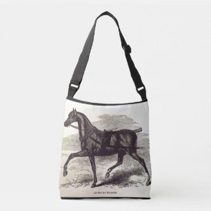 19th century print An English Roadster horse Crossbody Bag