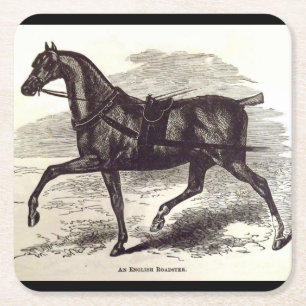 19th century print An English Roadster horse Square Paper Coaster