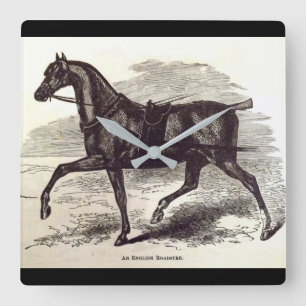 19th century print An English Roadster horse Square Wall Clock