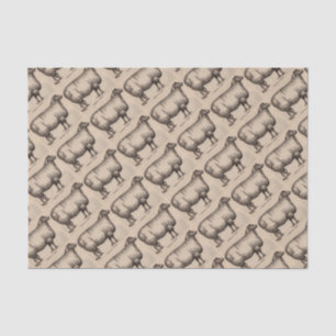 19th century print Cotswold sheep Tissue Paper