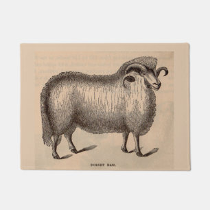 19th century print Dorset ram Doormat