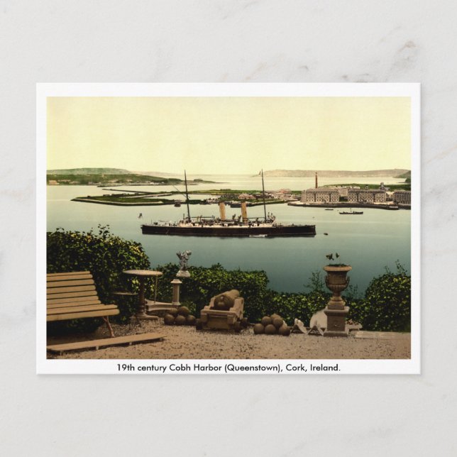 19th Century Queenstown - Cobh Harbour, Cork Postcard (Front)