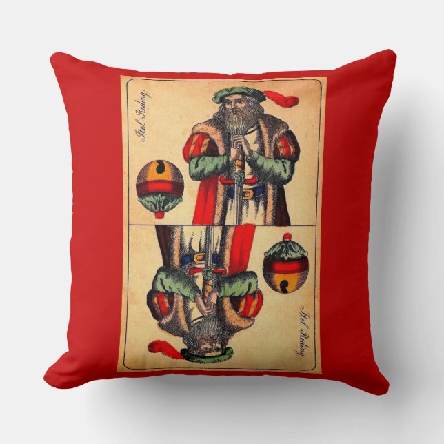 19th century tarot card no. 2 print throw pillow (Front)