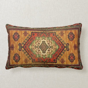 19th Century Vintage Carpet Design 213 Lumbar Pillow