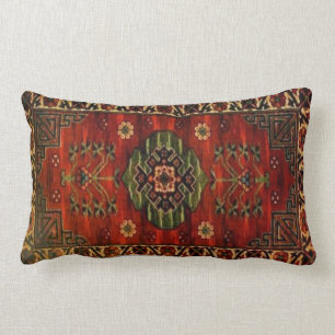 19th Century Vintage Carpet Design 237 Lumbar Pillow