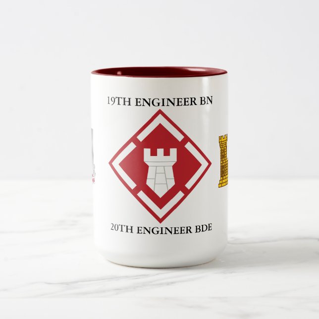 19TH ENGINEER BATTALION 20TH ENGINEER BRIGADE  Two-Tone COFFEE MUG (Center)