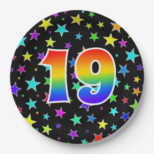 19th Event: Bold, Fun, Colourful Rainbow 19 Paper Plate