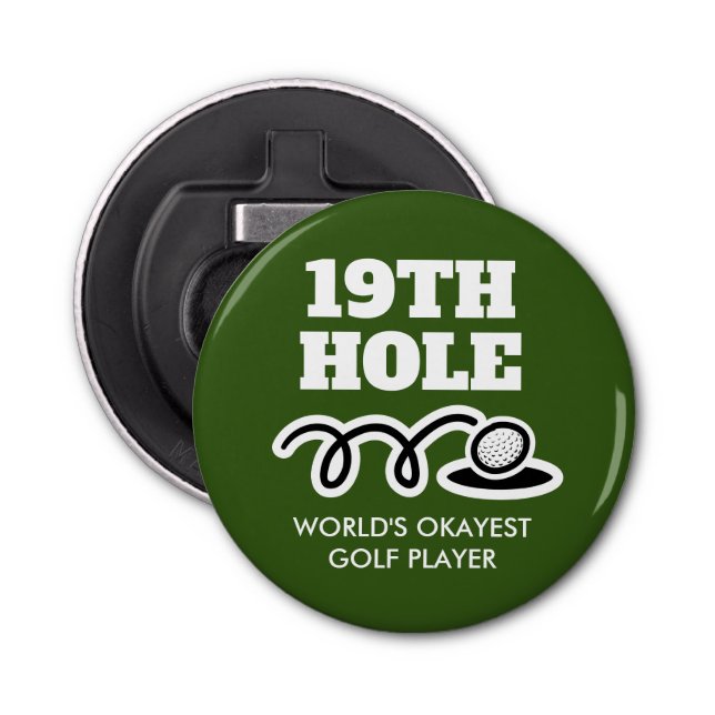 19TH hole Funny golfing gift beer bottle opener (Front)