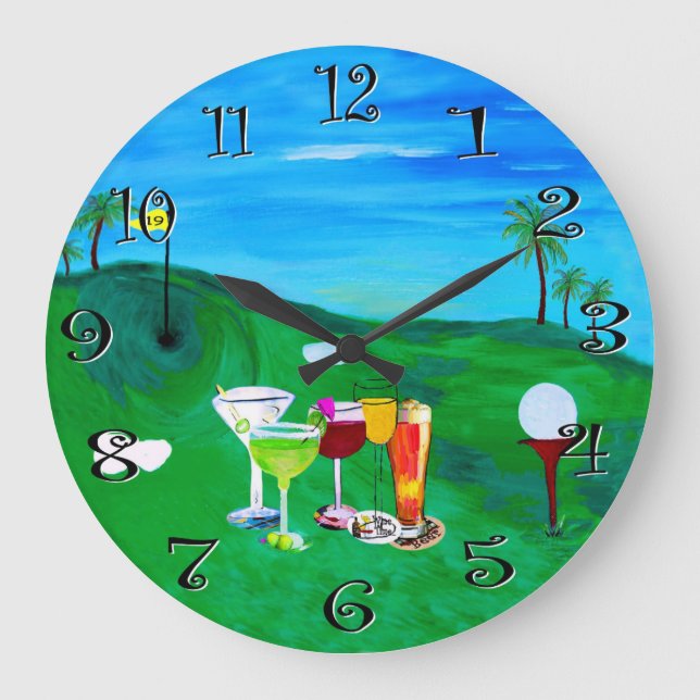 19th hole golf clock from my art (Front)