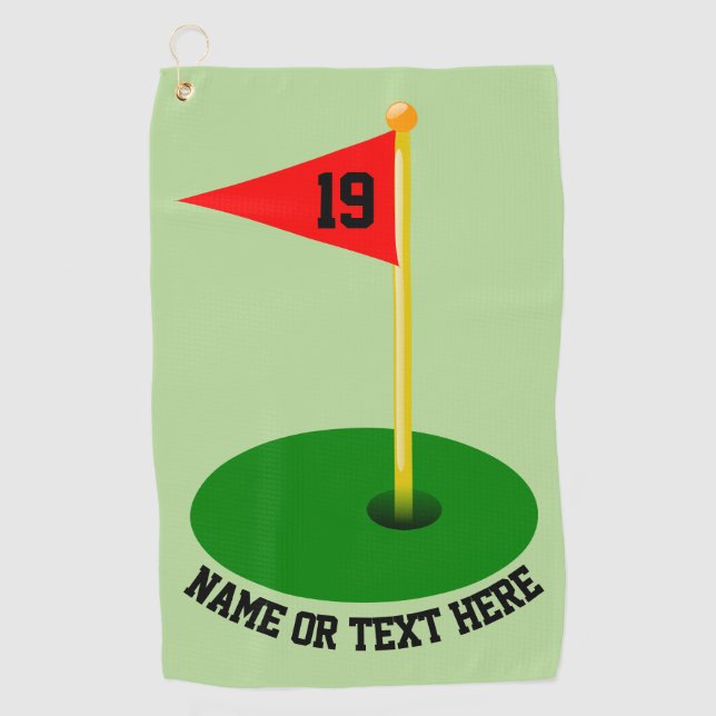 19th Hole Your Text Golf Towel (Front)