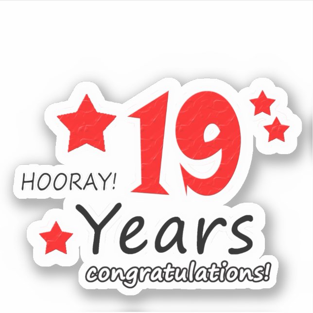 19th Wedding anniversary - 19 years Birthday (Front)