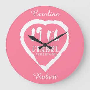 19th Wedding anniversary traditional bronze Large Clock