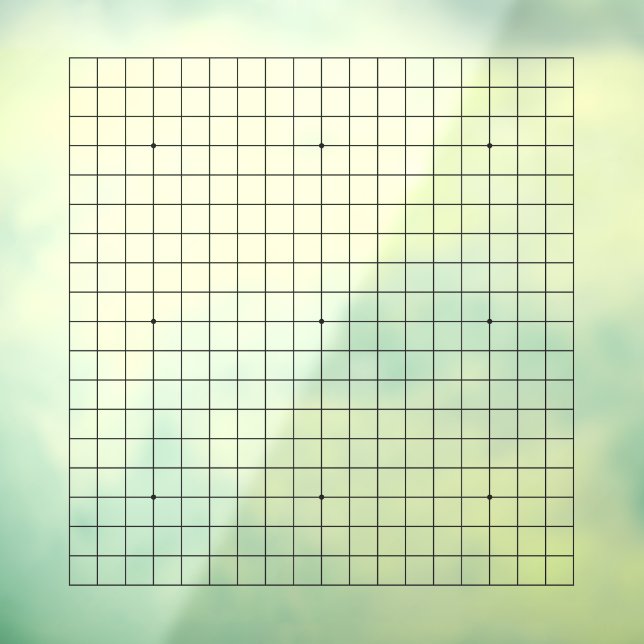 19X19 Goban Transparent Customizable Cling Decal (Sheet 3)