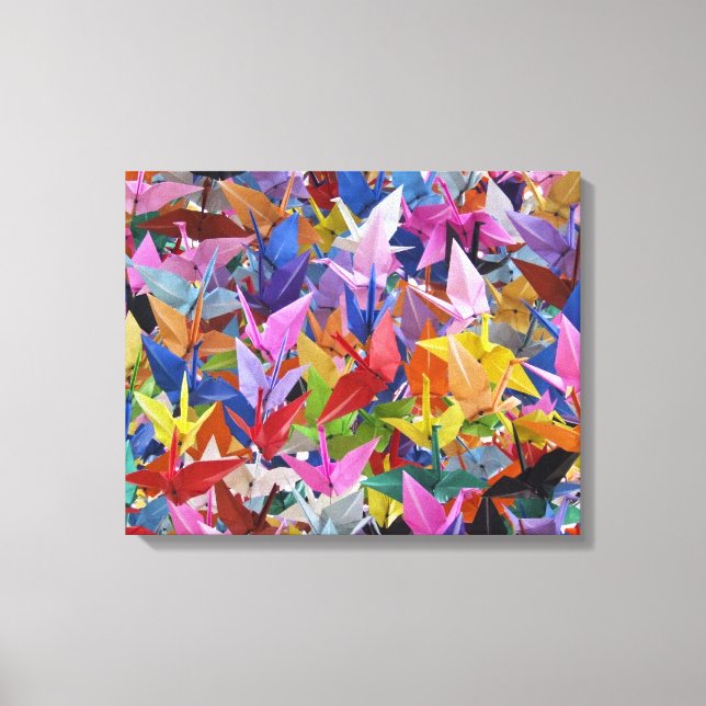 1 000 Grues Origami 20" x 16" Toile Emballée (Recto)