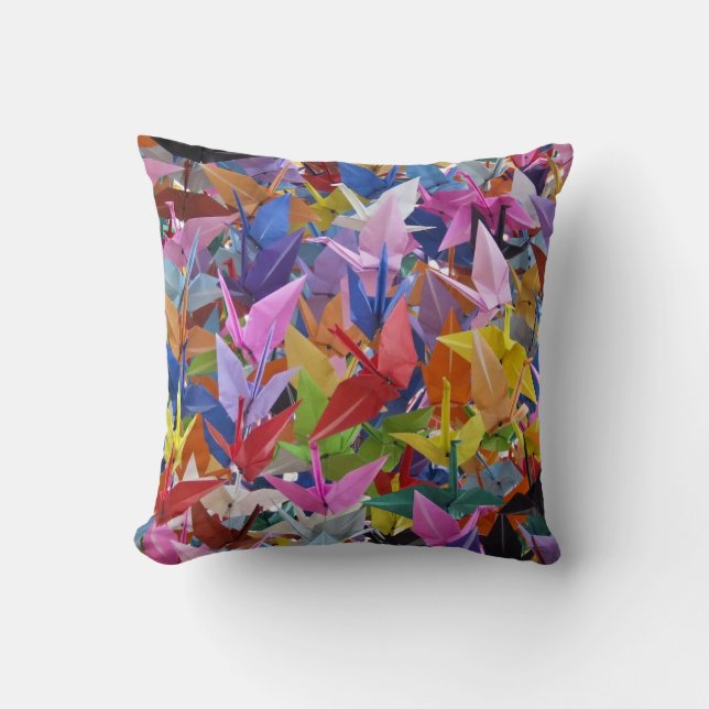 1,000 Origami Paper Cranes Photo Throw Pillow (Front)